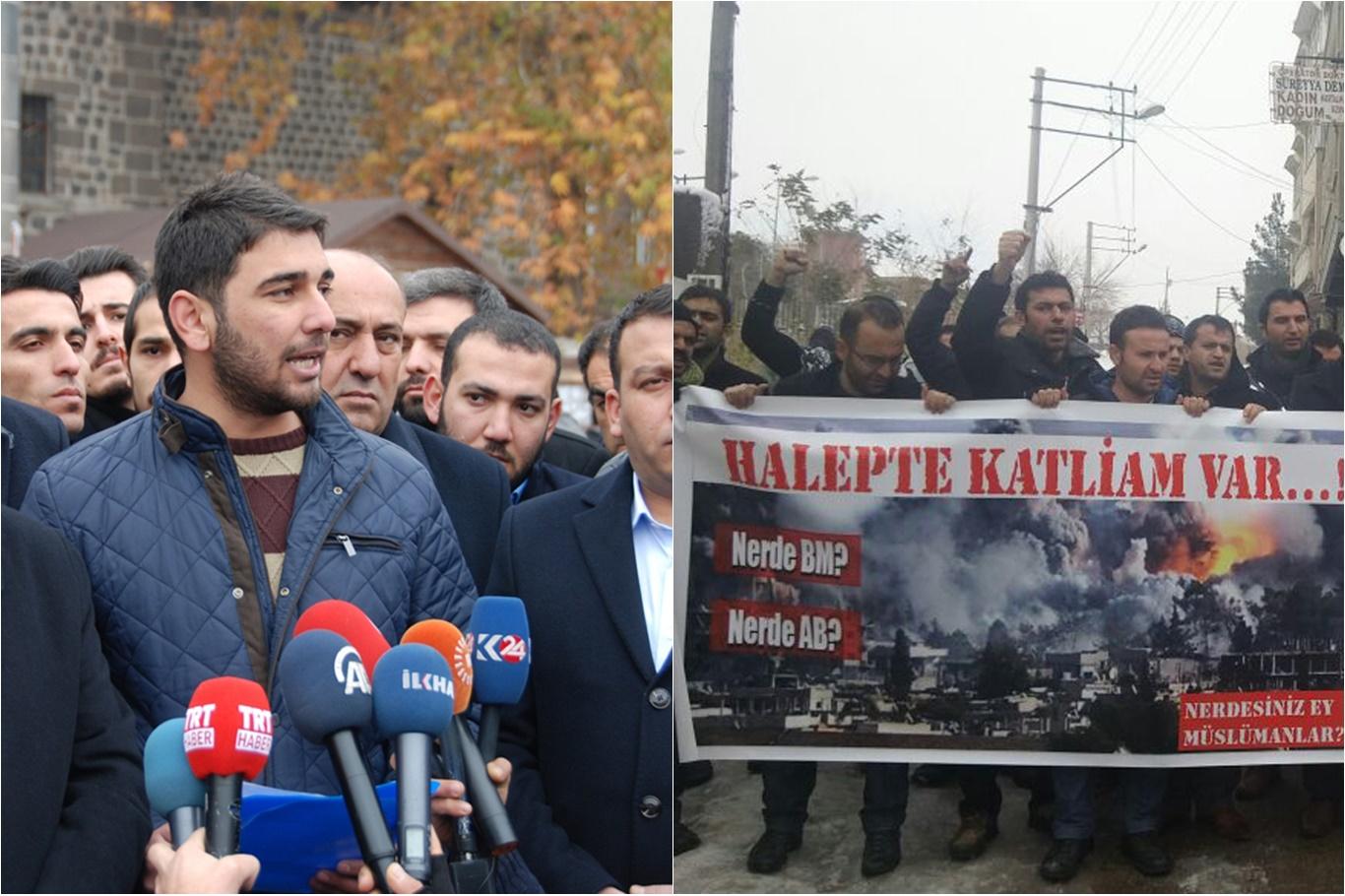 Diyarbakır’da Halep katliamı protesto edildi